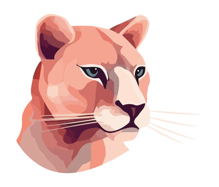 lion feline watching nature beautyのイラスト素材