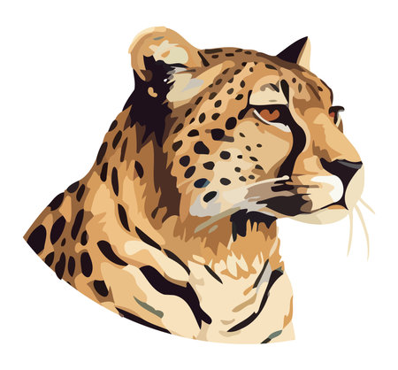 Majestic cheetah watching in African savannahのイラスト素材