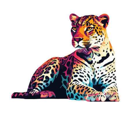 Spotted cheetah, majestic hunter of the savannahのイラスト素材