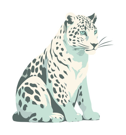 Spotted cheetah sitting icon isolatedのイラスト素材