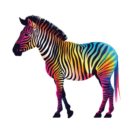 zebra African grassland safari iconのイラスト素材