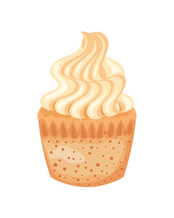 cupcake with whipped cream iconのイラスト素材