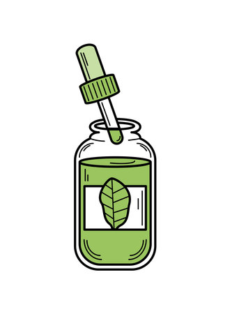matcha tea herb bottle icon isolatedのイラスト素材