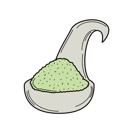 matcha tea dry ingredient icon isolatedのイラスト素材