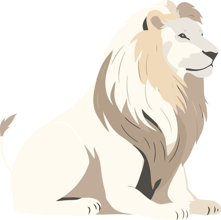 White exotic lion iconのイラスト素材