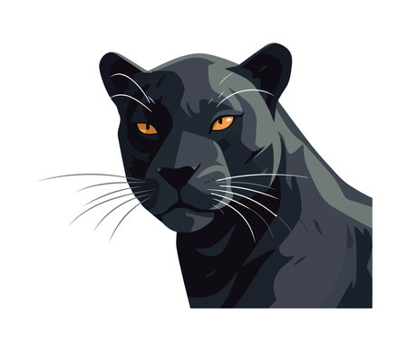 Panther portrait animal icon isolatedのイラスト素材