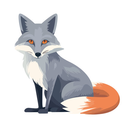 fox animal icon flatのイラスト素材