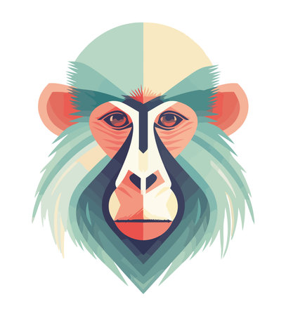 chimpanzee animal icon isolatedのイラスト素材