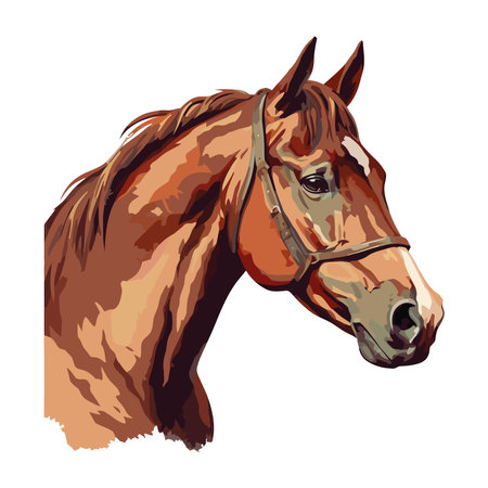 Stallion Head Portrait icon isolatedのイラスト素材