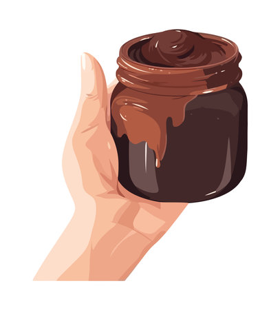 Hand drawn organic chocolate jar label designのイラスト素材