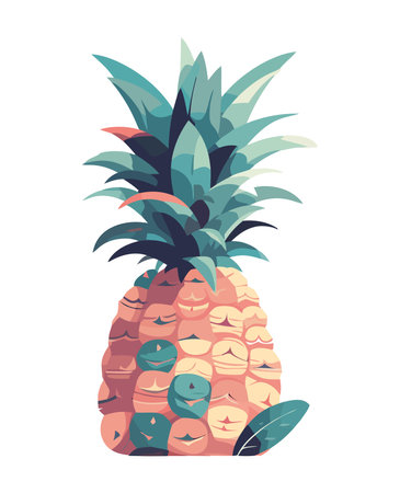 Juicy pineapple, symbol of summer refreshmentのイラスト素材