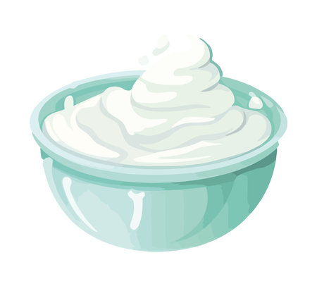 Creamy yogurt in a blue bucket collectionのイラスト素材