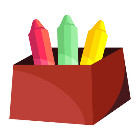 crayons color in boxのイラスト素材
