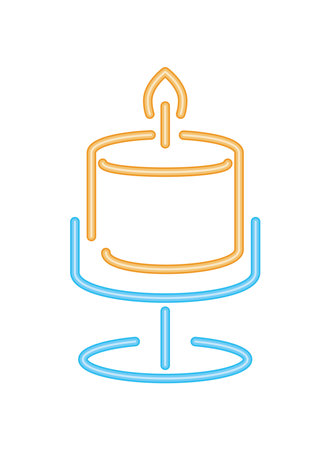 neon party birthday cake pastryのイラスト素材