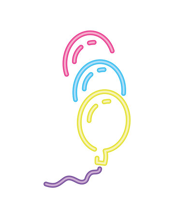 helium neon balloons inflatableのイラスト素材