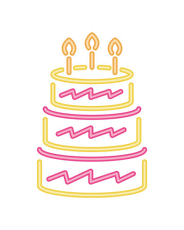 neon party birthday cake bright