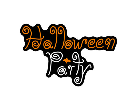 halloween party handwrittenのイラスト素材