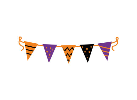 halloween garland trianglesのイラスト素材