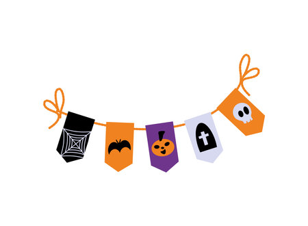 halloween garland celebrationのイラスト素材