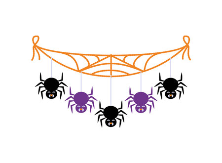 halloween garland spidersのイラスト素材