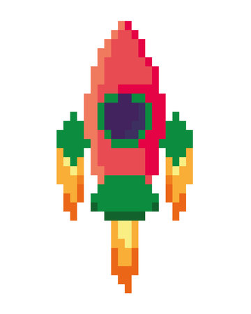 battle ship pixels isolated iconのイラスト素材