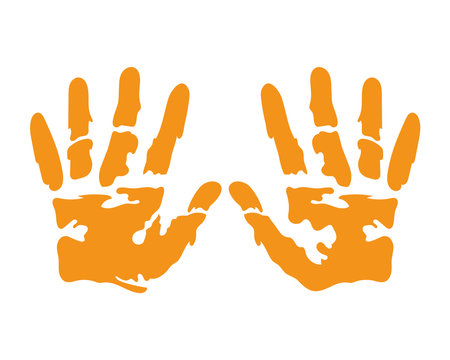 handprint paint color palmsのイラスト素材