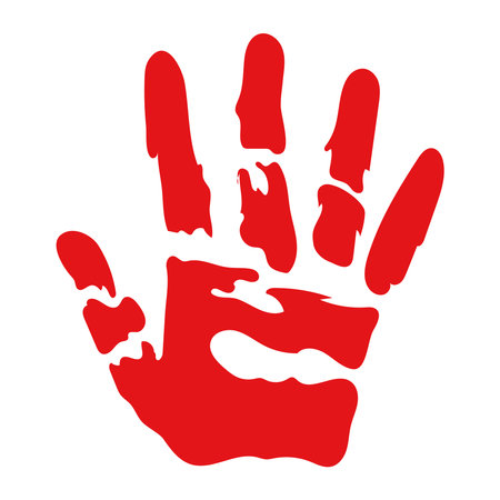 handprint paint color greetingのイラスト素材