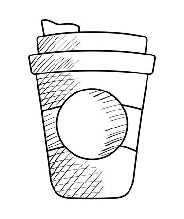 eco coffee cup draw takeawayのイラスト素材