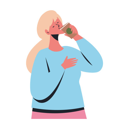 woman drinking coffee break timeのイラスト素材