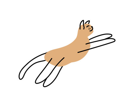 cat mascot jumpingのイラスト素材