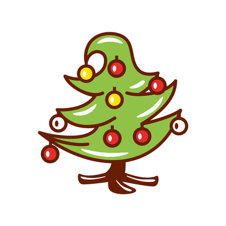 christmas tree decorationのイラスト素材