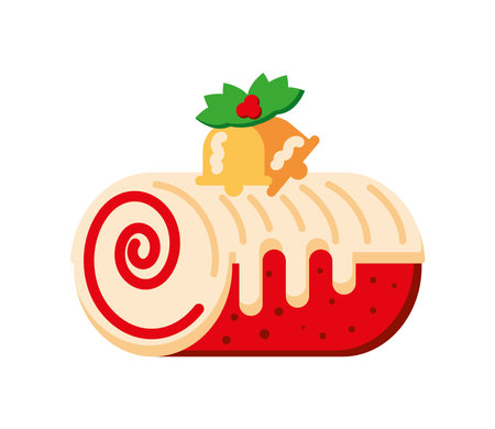 christmas dessert rollのイラスト素材