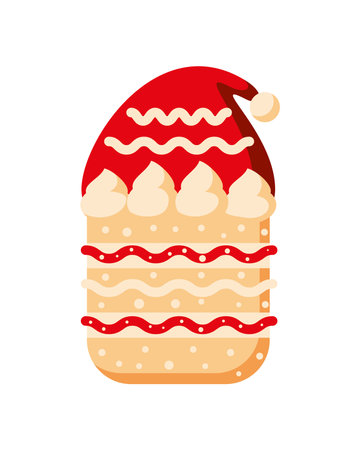 christmas dessert cap santaのイラスト素材