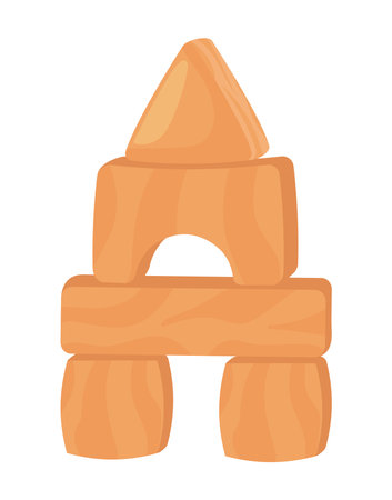 blocks wooden toy castleのイラスト素材