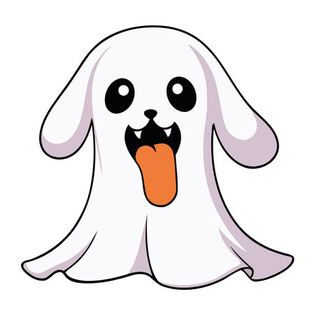 halloween pet ghost isolatedのイラスト素材