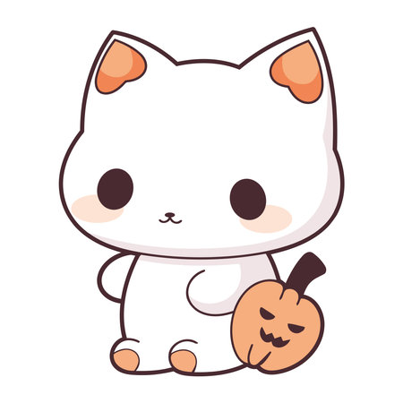 halloween pet with pumpkinのイラスト素材