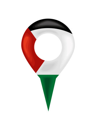 palestine flag in pin locationのイラスト素材