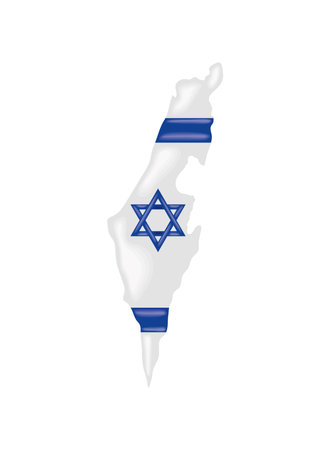 israel flag in mapのイラスト素材