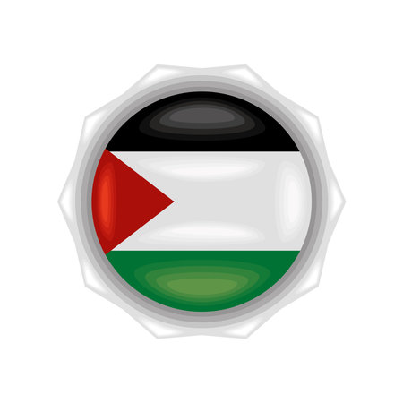 palestine flag in stampのイラスト素材