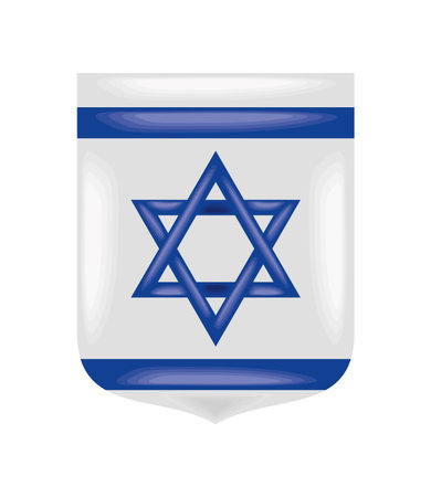 israel flag in shieldのイラスト素材