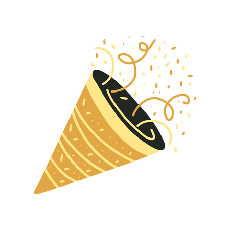 happy new year horn confettiのイラスト素材