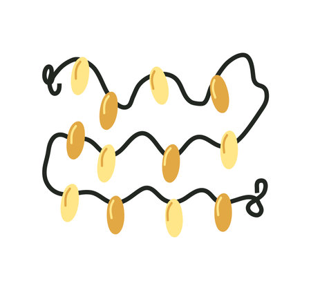 happy new year lights decorationのイラスト素材