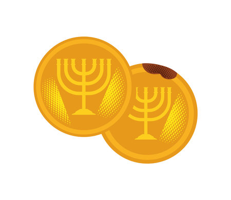 hanukkah gelt coinsのイラスト素材