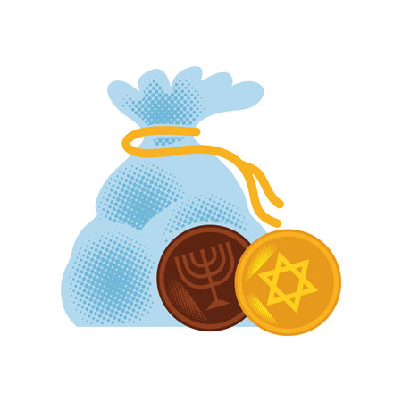 hanukkah chocolate coinsのイラスト素材