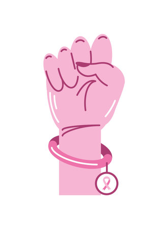 breast cancer awareness pink handのイラスト素材