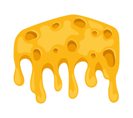 cheese sliced melted isolatedのイラスト素材