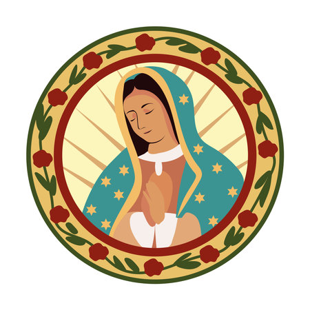 virgen de guadalupe catholicのイラスト素材