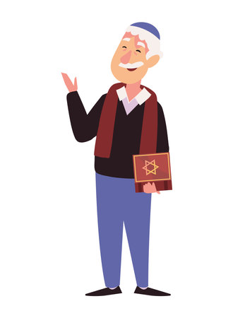 hanukkah jewish old manのイラスト素材