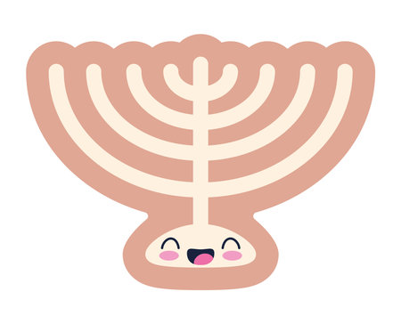 hanukkah character menorah lightsのイラスト素材