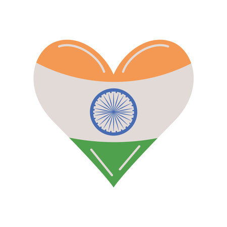 republic day india heart flagのイラスト素材
